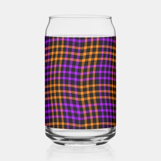 Purple Orange Plaid Checker Seamless Pattern Dosenglas (Rechts)