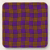Purple Orange Plaid Checker Seamless Pattern Getränkeuntersetzer (Vorderseite)