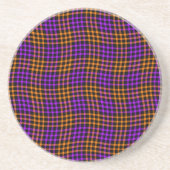 Purple Orange Plaid Checker Seamless Pattern Getränkeuntersetzer (Vorne)