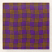 Purple Orange Plaid Checker Seamless Pattern Glasuntersetzer (Vorderseite)
