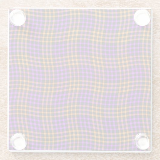 Purple Orange Plaid Checker Seamless Pattern Glasuntersetzer (Rückseite)