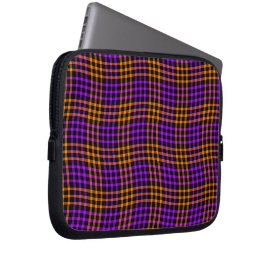Purple Orange Plaid Checker Seamless Pattern Laptopschutzhülle (Vorne Rechts)