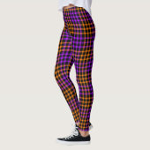 Purple Orange Plaid Checker Seamless Pattern Leggings (Links)