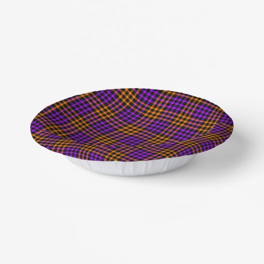 Purple Orange Plaid Checker Seamless Pattern Pappteller (Gewinkelt)