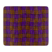 Purple Orange Plaid Checker Seamless Pattern Schneidebrett (Vorderseite)
