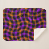 Purple Orange Plaid Checker Seamless Pattern Sherpadecke (Vorderseite (Horizontal))