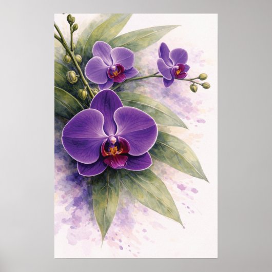 Purple Orchid Botanical  Poster (Vorne)