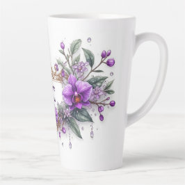 Purple Orchid Floral Frame Milchtasse