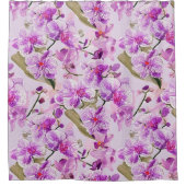 purple orchid floral pattern duschvorhang (Vorderseite)