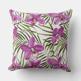 purple orchid floral pattern kissen