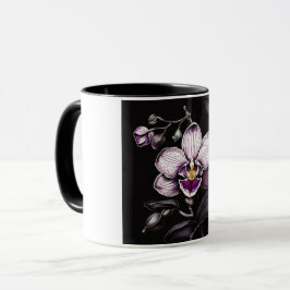 "Purple Orchid Mug - Floral Elegance Cup" Tasse