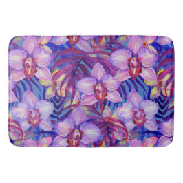 Purple orchid pattern badematte