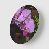 Purple Orchid Wall Clock Runde Wanduhr (Winkel)