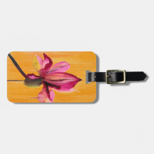 Purple Orchid watercolour orange pop art flower Gepäckanhänger
