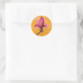 Purple Orchid watercolour orange pop art flower Runder Aufkleber (Tasche)