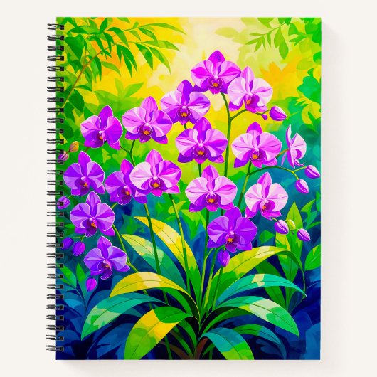 Purple Orchids Notebook Notizblock (Vorderseite)