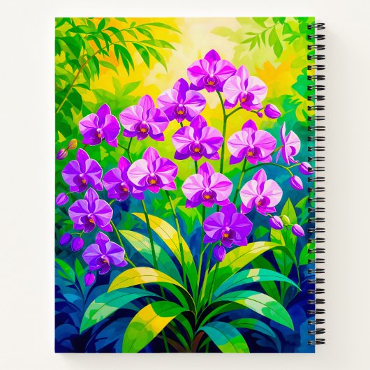 Purple Orchids Notebook Notizblock (Rückseite)