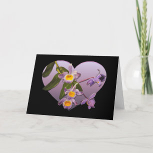 Purple Orchids Valentine's Day Card Feiertagskarte