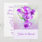 Purple Orchids Wedding Einladung (Vorne/Hinten)