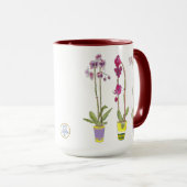 Purple Orchids Whimsical Garden Botanical Tasse (VorderseiteRechts)