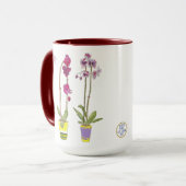 Purple Orchids Whimsical Garden Botanical Tasse (Vorderseite Links)