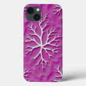 Purple Organic iPhone Case with Artistic Texture (Rückseite)