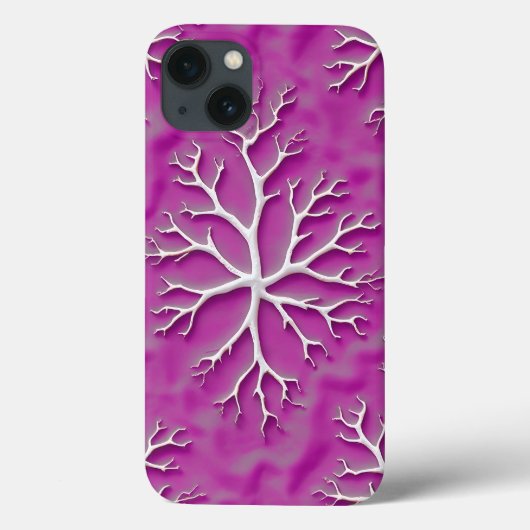 Purple Organic iPhone Case with Artistic Texture (Rückseite)