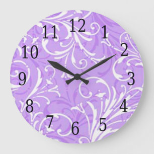 Purple Ornamental Round Clock Große Wanduhr