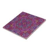 Purple Ornate Kaleidoscope Pattern Fliese (Seite)