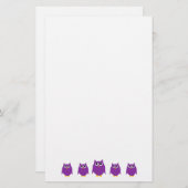 Purple Owl Design Briefpapier (Vorne/Hinten)