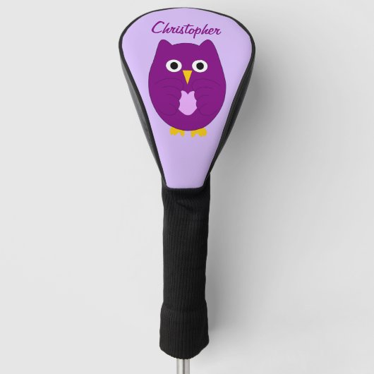 Purple Owl Design Golf Headcover (Vorderseite)