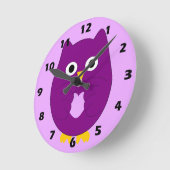 Purple Owl Design Runde Wanduhr (Winkel)