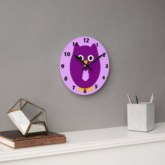 Purple Owl Design Runde Wanduhr (Büro)