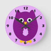 Purple Owl Design Runde Wanduhr (Vorderseite)