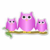 Purple Owls Design Aufkleber (Vorderseite)