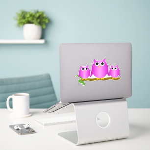 Purple Owls Design Aufkleber