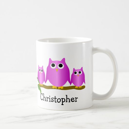Purple Owls Design Personalisiert Kaffeetasse (Rechts)