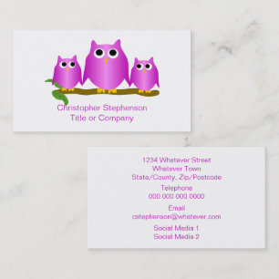 Purple Owls Design Visitenkarte