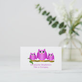 Purple Owls Design Visitenkarte (Stehend Vorderseite)