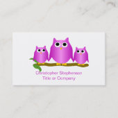 Purple Owls Design Visitenkarte (Vorderseite)