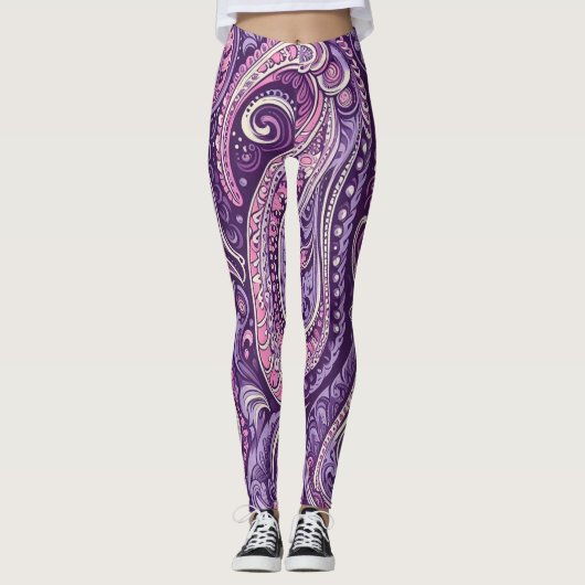 Purple Paisley Legging Leggings (Vorderseite)