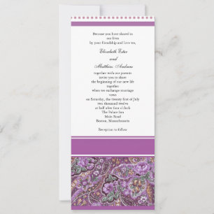 Purple Paisley Wedding Invitation Einladung
