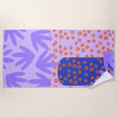 PURPLE PALMS Beach Towel Strandtuch (Vorderseite)