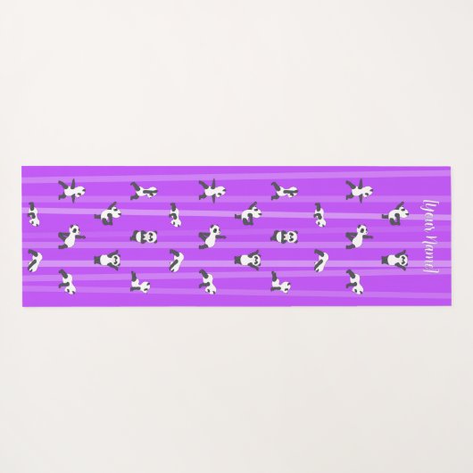 Purple Panda Yoga Mat Custom Name Same Both Sides Yogamatte (Rückseite (Horizontal))