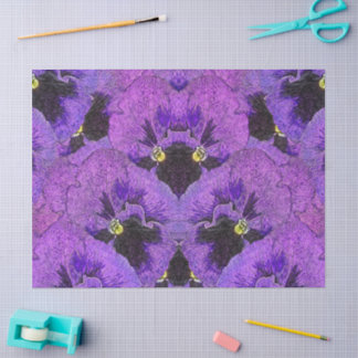 Purple pansies, abstract painting, floral art   seidenpapier