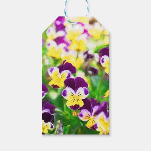 Purple Pansies Geschenkanhänger (Vorderseite)