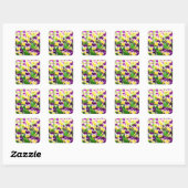 Purple Pansies Quadratischer Aufkleber (Blatt)
