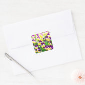 Purple Pansies Quadratischer Aufkleber (Umschlag)