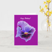 Purple pansy birthday card karte (Gelbe Blume)