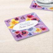 Purple Pansy Boho Floral Bridal Shower Rechteckiger Pappuntersetzer (angewinkelt)
